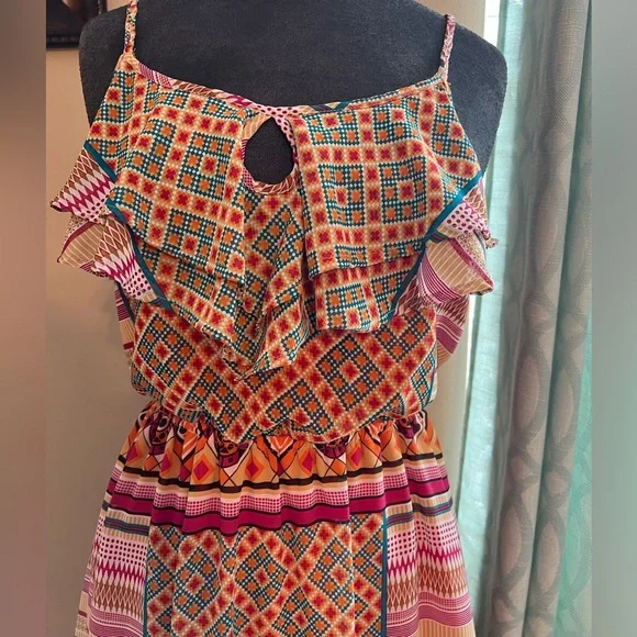 Multicolor Tribal Print Hi Low Dress - Picture 4 of 10